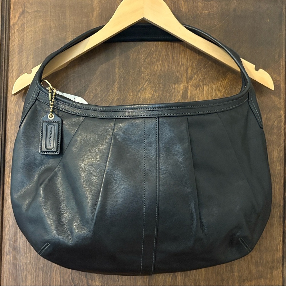 Coach Vintage Black Pleated Hobo Bag